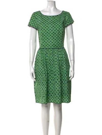 Pre-owned Oscar De La Renta 2013 Knee-length Dress In Blue/green