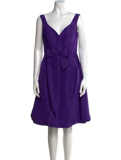 Pre-owned Oscar De La Renta 2013 Knee-length Dress In Purple