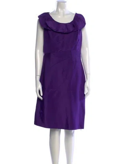 Pre-owned Oscar De La Renta 2013 Knee-length Dress In Purple