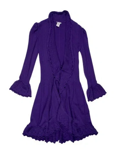 Pre-owned Oscar De La Renta 2013 Midi Length Dress In Purple