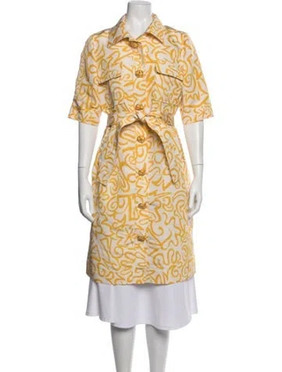 Pre-owned Oscar De La Renta 2013 Wool Coat In Yellow