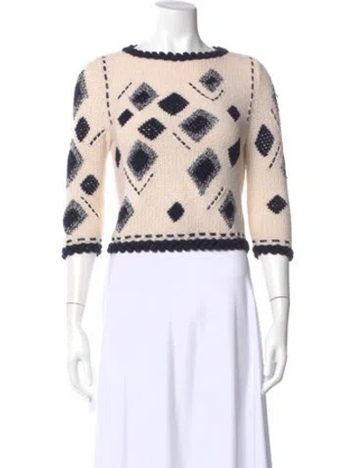 Pre-owned Oscar De La Renta 2013 Wool Sweater In Neutral