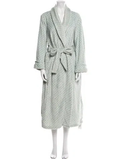 Pre-owned Oscar De La Renta 2014 Polka Dot Print Robe In Green