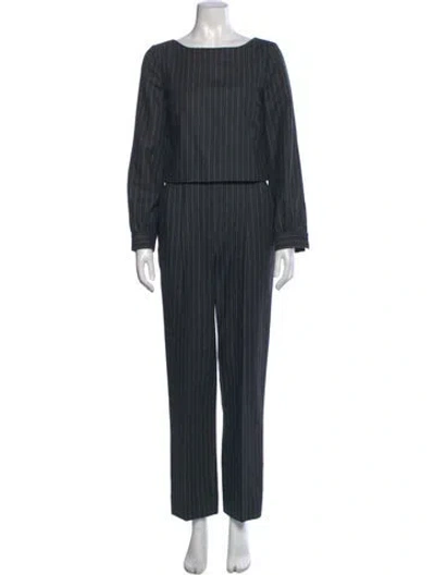 Pre-owned Oscar De La Renta 2014 Virgin Wool Jumpsuit In Gray