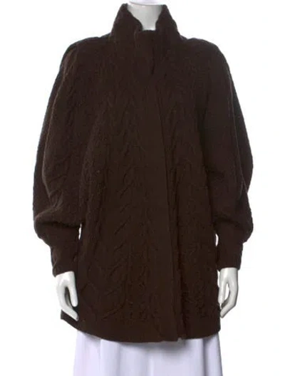 Pre-owned Oscar De La Renta 2014 Virgin Wool Sweater In Brown