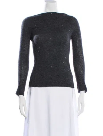 Pre-owned Oscar De La Renta 2014 Virgin Wool Sweater In Gray