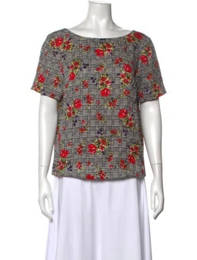 Pre-owned Oscar De La Renta 2014 Wool Blouse In Black