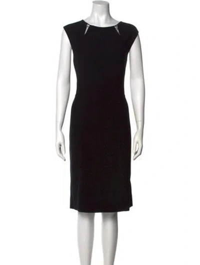 Pre-owned Oscar De La Renta 2015 Midi Length Dress In Black