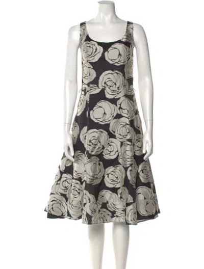 Pre-owned Oscar De La Renta 2015 Midi Length Dress In Black