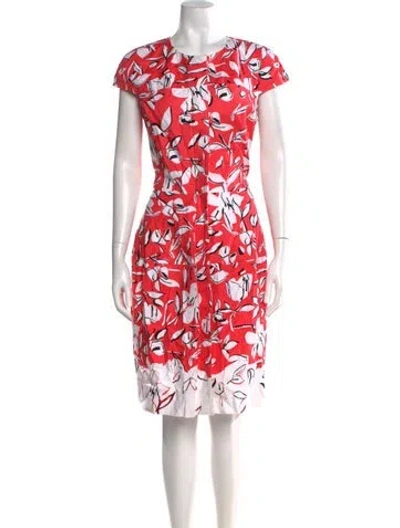 Pre-owned Oscar De La Renta 2015 Midi Length Dress In Pink