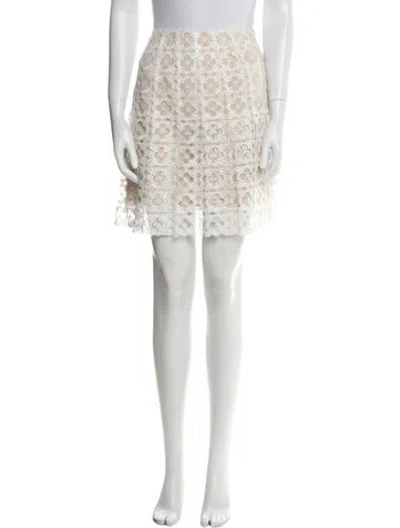 Pre-owned Oscar De La Renta 2015 Mini Skirt In White