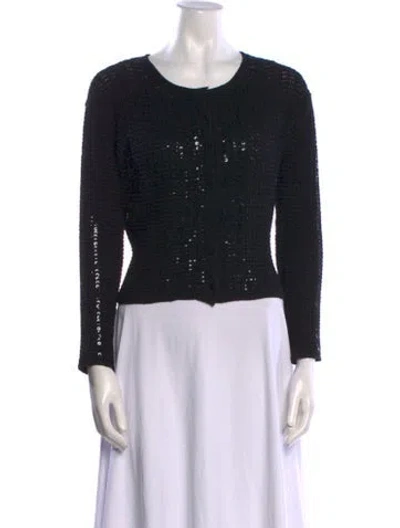 Pre-owned Oscar De La Renta 2015 Virgin Wool Sweater In Black
