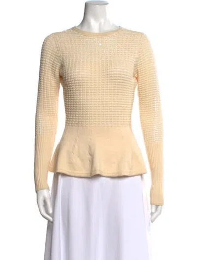 Pre-owned Oscar De La Renta 2015 Virgin Wool Sweater In Neutrals