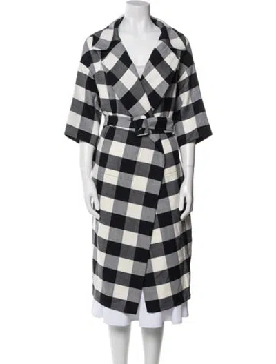 Pre-owned Oscar De La Renta 2015 Virgin Wool Trench Coat In Blue