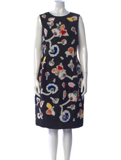 Pre-owned Oscar De La Renta 2016 Knee-length Dress In Black
