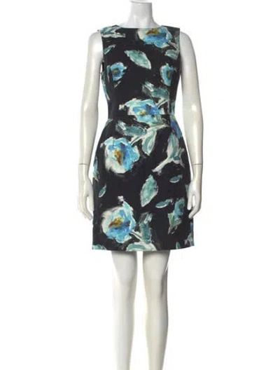 Pre-owned Oscar De La Renta 2016 Mini Dress In Black