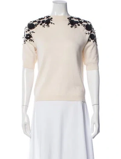 Pre-owned Oscar De La Renta 2016 Virgin Wool Sweater In Neutral