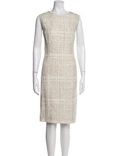 Pre-owned Oscar De La Renta 2017 Knee-length Dress In Neutral