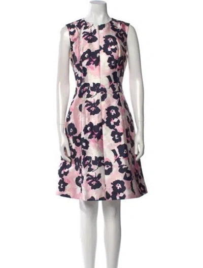 Pre-owned Oscar De La Renta 2017 Knee-length Dress In Pink