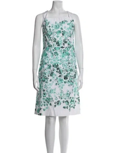 Pre-owned Oscar De La Renta 2017 Knee-length Dress In White