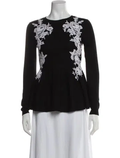 Pre-owned Oscar De La Renta 2017 Merino Wool Sweater In Black