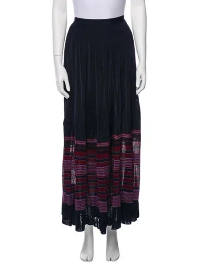 Pre-owned Oscar De La Renta 2017 Midi Length Skirt In Blue