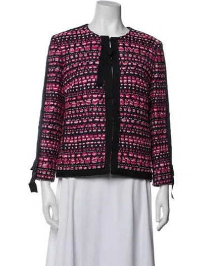 Pre-owned Oscar De La Renta 2017 Patterned Jacket In Pink