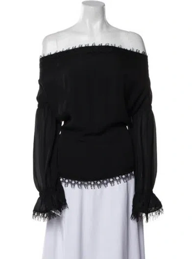 Pre-owned Oscar De La Renta 2017 Silk Blouse In Black