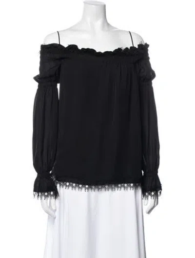 Pre-owned Oscar De La Renta 2017 Silk Blouse In Black