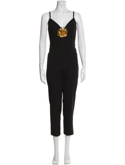 Pre-owned Oscar De La Renta 2017 Virgin Wool Jumpsuit W/ Tags In Black