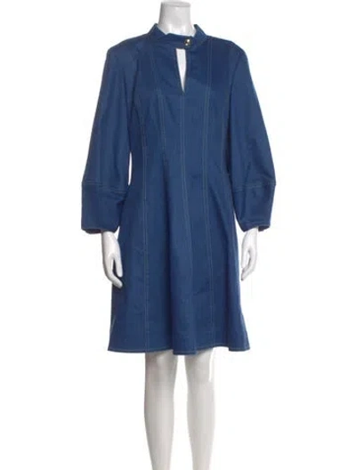 Pre-owned Oscar De La Renta 2018 Knee-length Dress In Blue