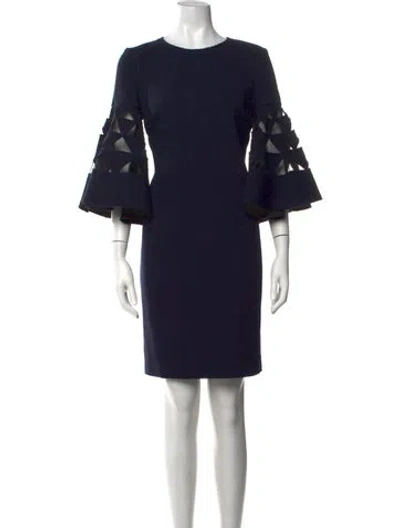 Pre-owned Oscar De La Renta 2018 Knee-length Dress In Blue