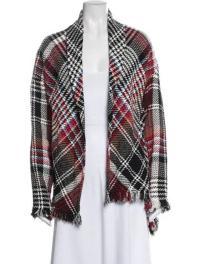 Pre-owned Oscar De La Renta 2018 Plaid Print Jacket In Red
