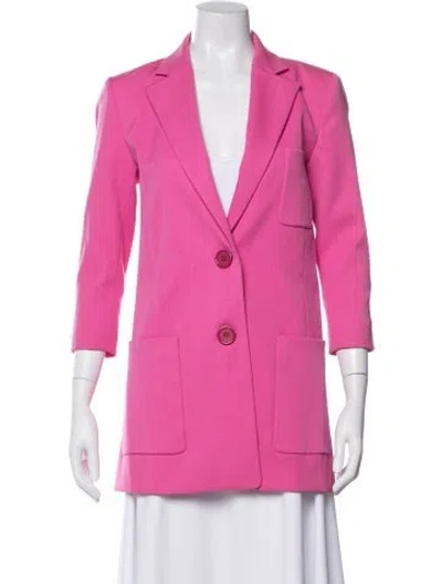 Pre-owned Oscar De La Renta 2018 Virgin Wool Coat In Pink