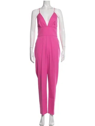 Pre-owned Oscar De La Renta 2018 Virgin Wool Jumpsuit In Pink