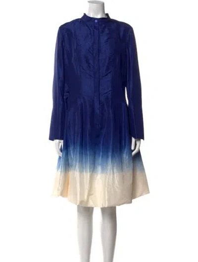 Pre-owned Oscar De La Renta 2019 Knee-length Dress In Blue