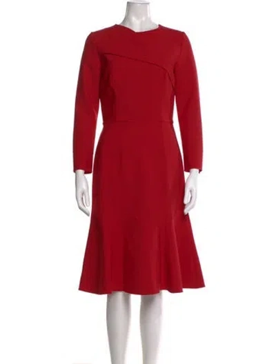 Pre-owned Oscar De La Renta 2019 Midi Length Dress In Red