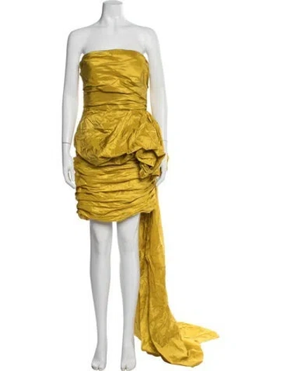 Pre-owned Oscar De La Renta 2019 Mini Dress In Yellow
