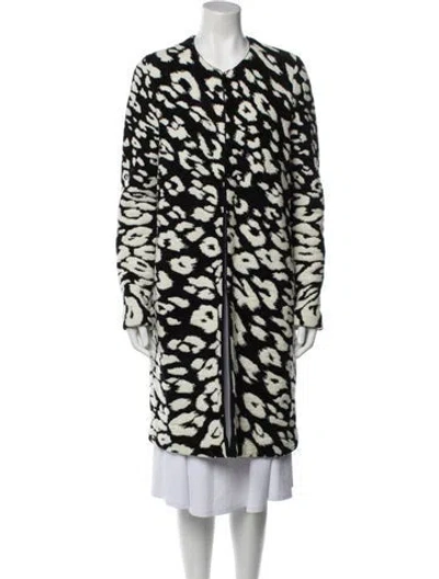 Pre-owned Oscar De La Renta 2019 Printed Trench Coat In Black