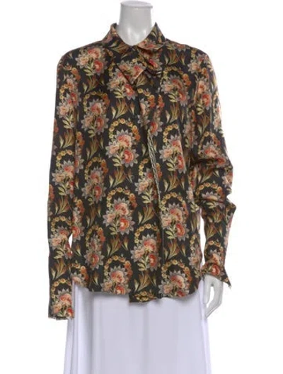 Pre-owned Oscar De La Renta 2019 Silk Blouse In Black