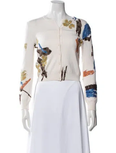 Pre-owned Oscar De La Renta 2019 Virgin Wool Sweater In Blue/brown/green