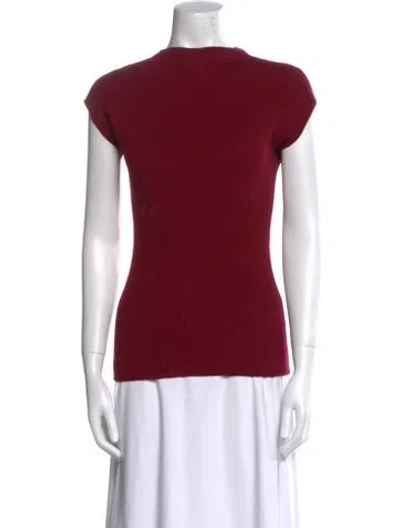 Pre-owned Oscar De La Renta 2019 Virgin Wool Sweater In Burgundy