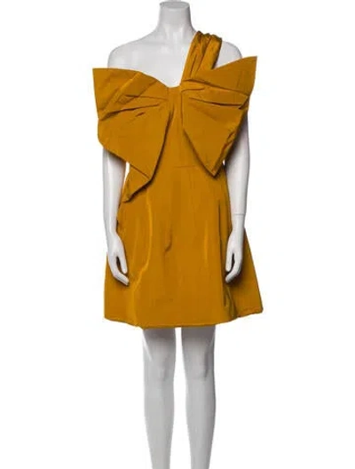 Pre-owned Oscar De La Renta 2020 Mini Dress In Gold