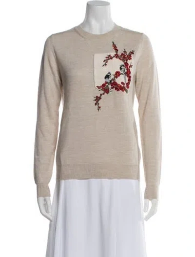 Pre-owned Oscar De La Renta 2020 Virgin Wool Sweater In Neutral