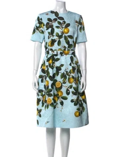 Pre-owned Oscar De La Renta 2021 Knee-length Dress In Blue