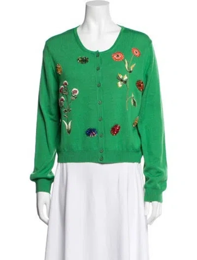 Pre-owned Oscar De La Renta 2021 Merino Wool Sweater W/ Tags In Green