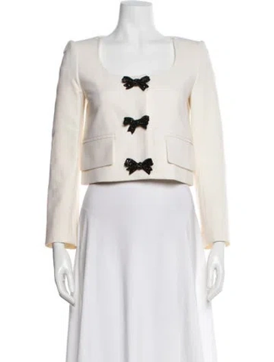 Pre-owned Oscar De La Renta 2021 Virgin Wool Evening Jacket In Neutral