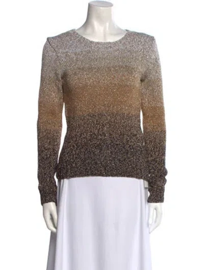 Pre-owned Oscar De La Renta 2022 Colorblock Pattern Sweater In Neutral