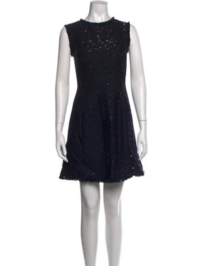 Pre-owned Oscar De La Renta 2022 Mini Dress In Blue/metallic
