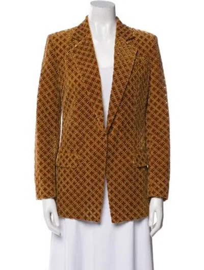 Pre-owned Oscar De La Renta 2022 Printed Blazer In Brown